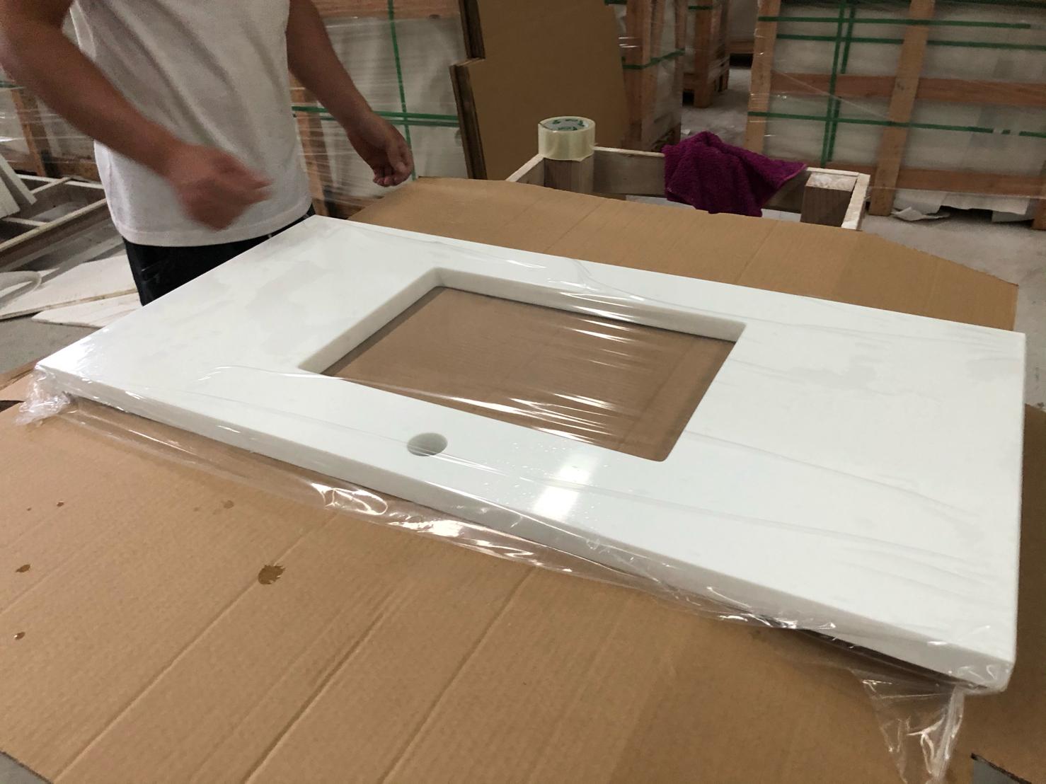 Pure White nano cystallized glass countertops (2)