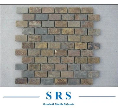 Revestiment exterior de paret de mosaic de pissarra de colors mixts naturals
