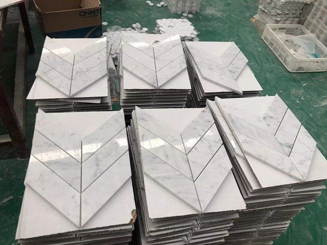 White Marble Herringbone Mosaic (1)(001)