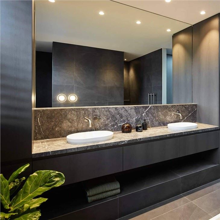 Grigio Carnico marble vanity top