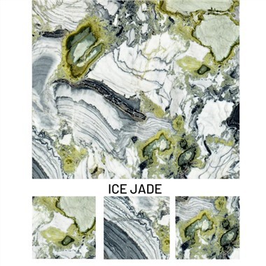 Percentatge de color verd 100 Pedra natural Ice Jade Marbre verd llest per enviar