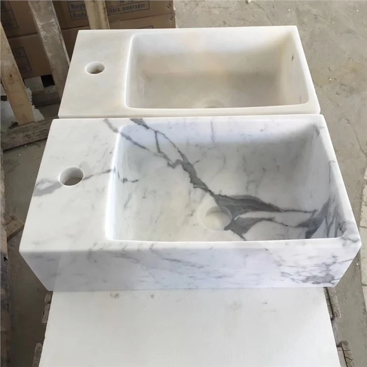 White Marble Sinks With Different Shapes